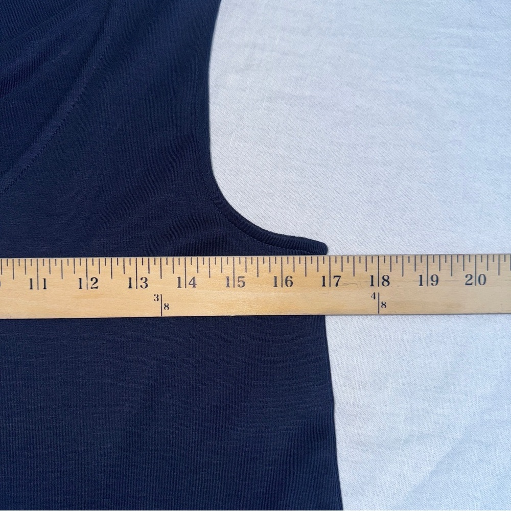 J. Jill Classic Blue Tank Top Small 100% Pima cotton rounded v-neck basic #cc - Picture 6 of 9